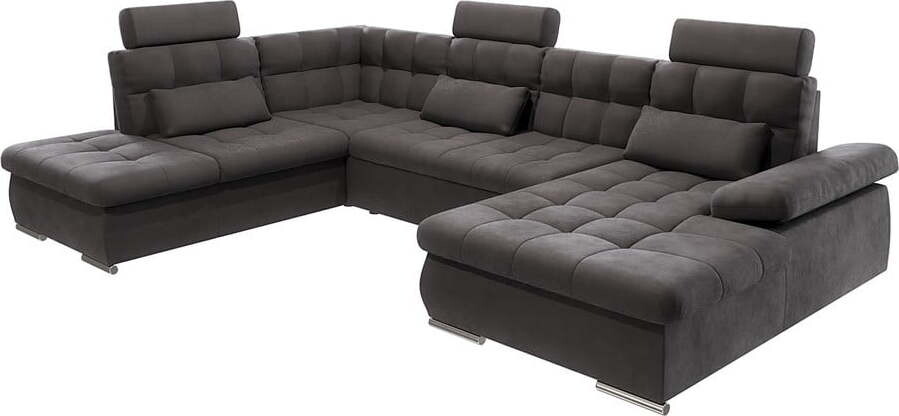 Antracitová rozkládací/s úložným prostorem rohová pohovka (levý roh/do 