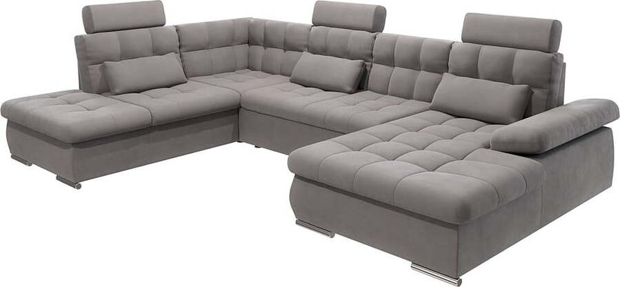 Šedá rozkládací/s úložným prostorem rohová pohovka (levý roh/do 