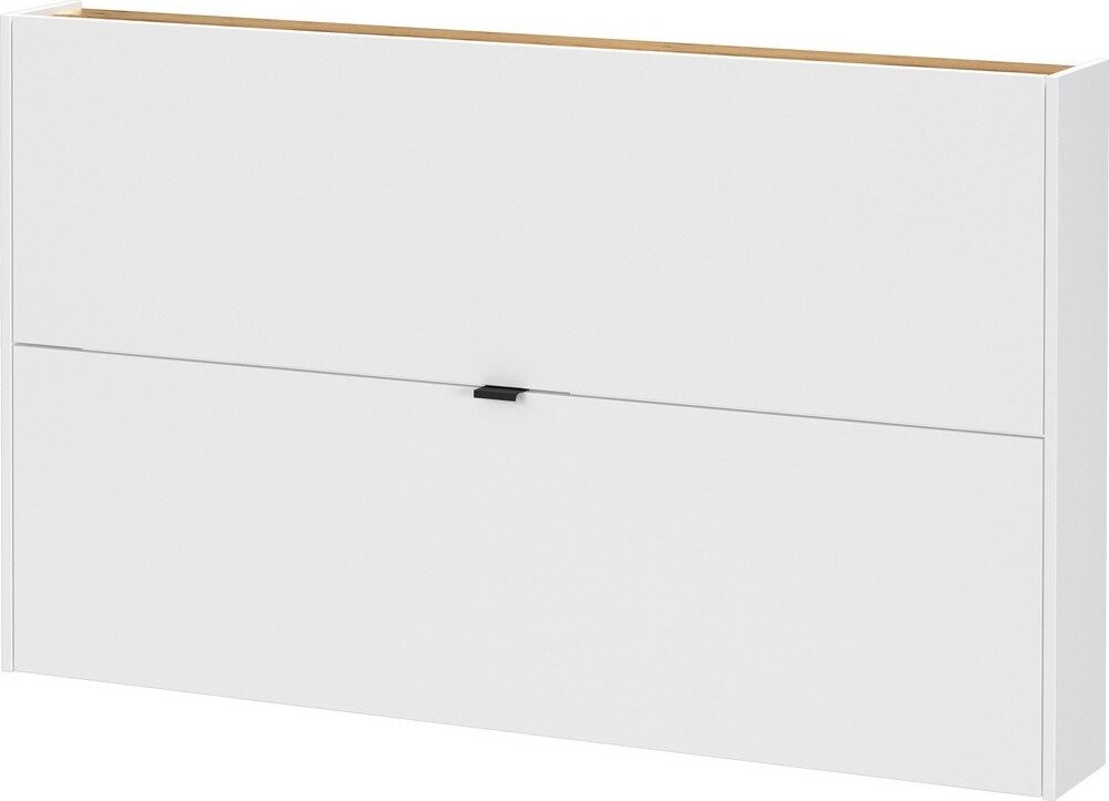 Bílý výklopný/závěsný botník v dekoru dubu 140x83x18 cm Ameca – Germania