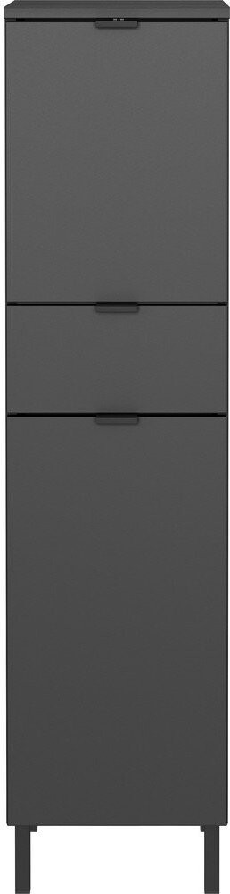 Antracitová vysoká/úzká koupelnová skříňka 30x120 cm Arcena – Germania
