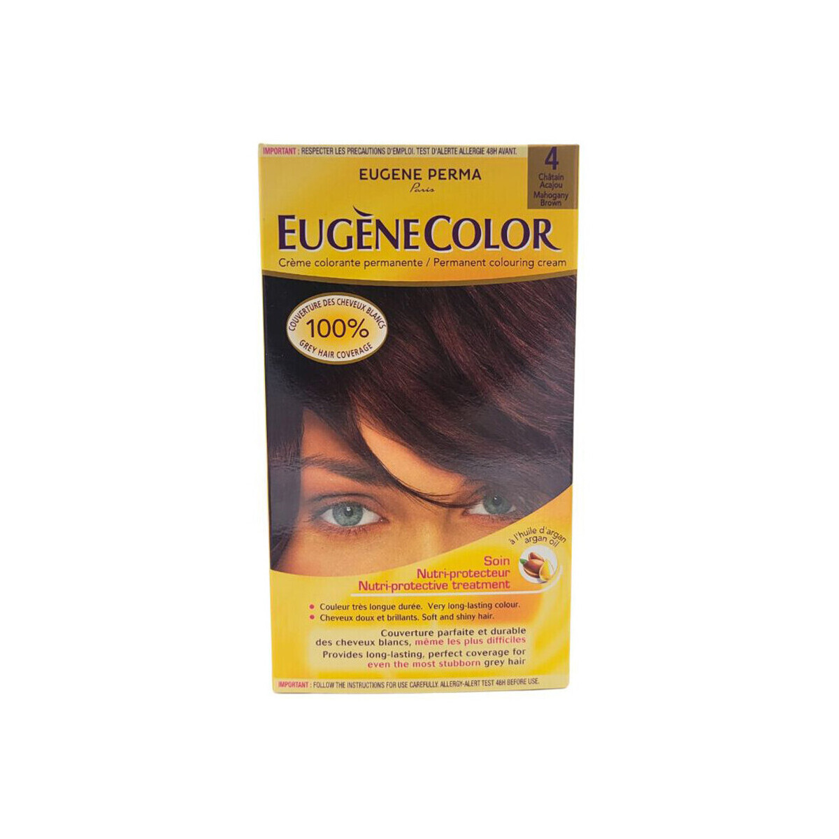 Eugene Perma  Permanent Coloring Cream Eugènecolor - 04 Chatain Acajo  Hnědá