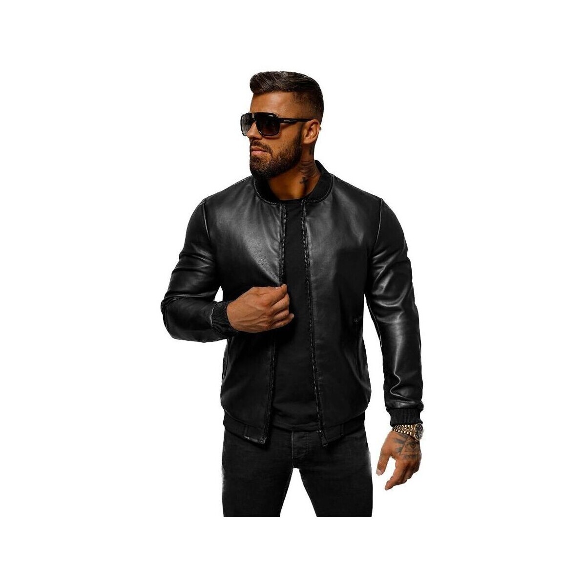 Ozonee  Pánská koženková bunda Nonbel černá  Černá