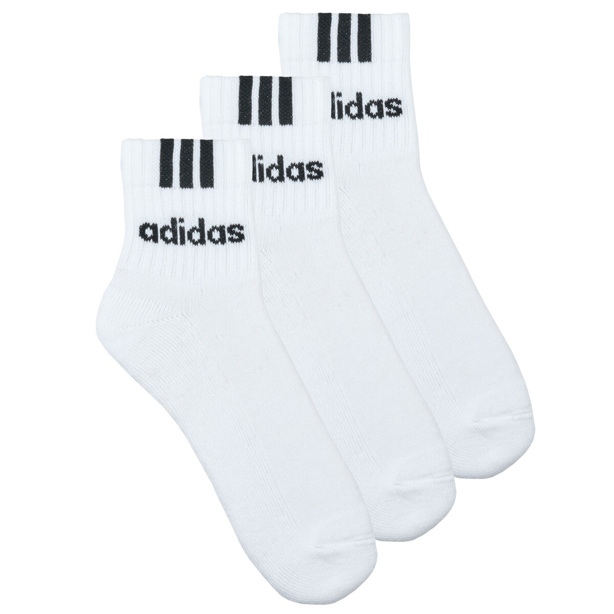 adidas  3-Stripes Linear Half-Crew Cushioned Socks 3 Pairs  Bílá