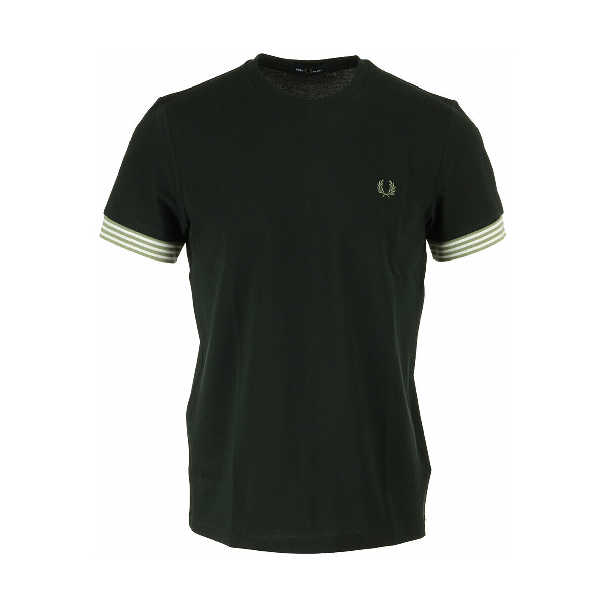 Fred Perry  Striped Cuff T-Shirt  Zelená