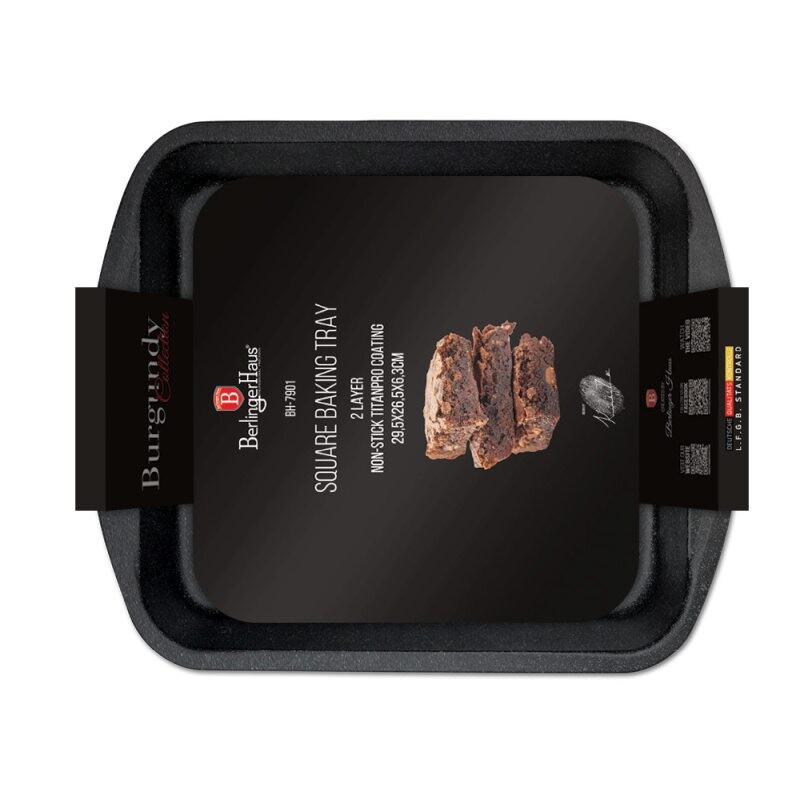 BERLINGERHAUS Plech na pečení s titanovým povrchem 29,5x26,5 cm Burgundy Metallic Line BH-7901