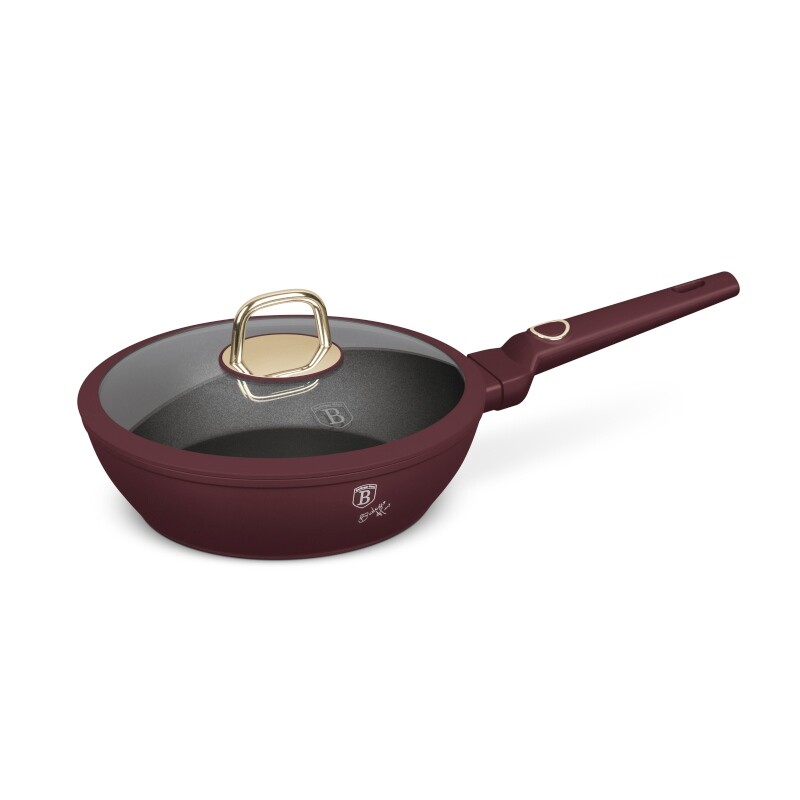 BERLINGERHAUS Pánev hluboká s titanovým povrchem a poklicí 24 cm Leonardo Collection BH-8032