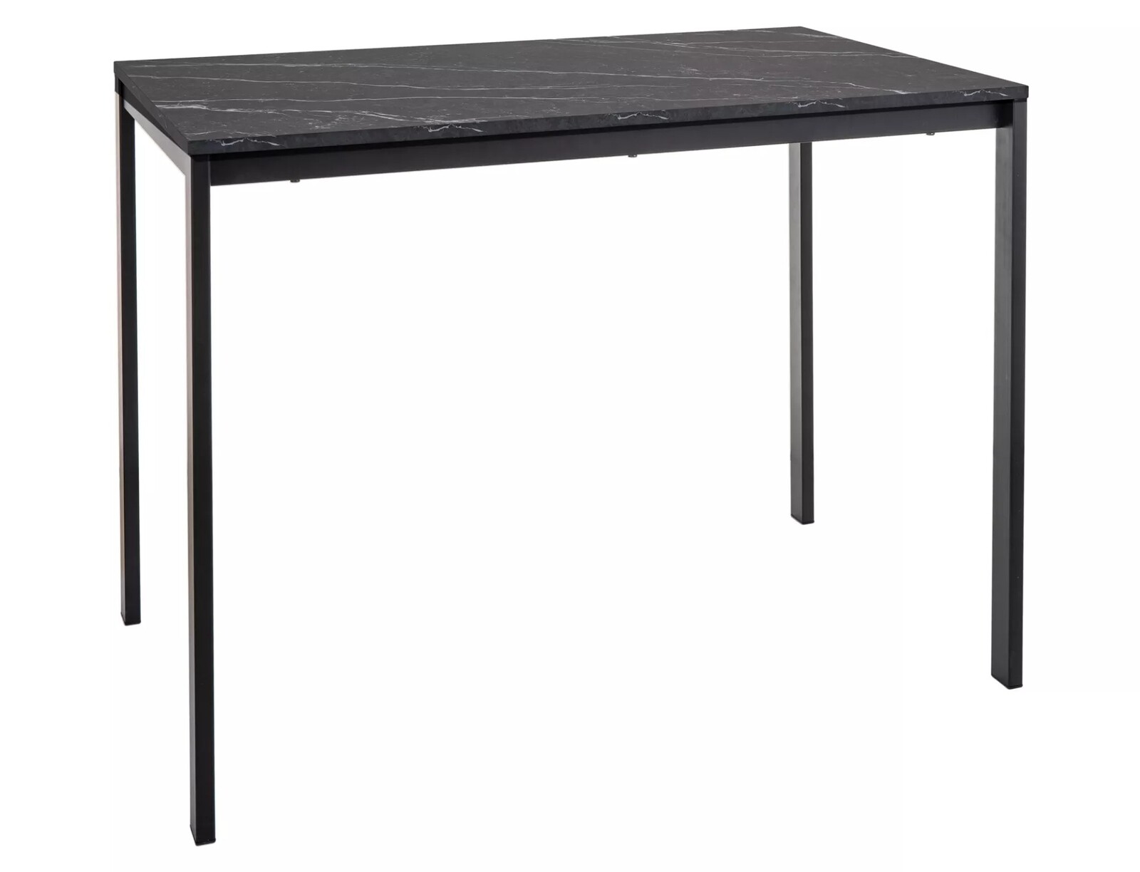 Černý jídelní stůl RAMOD 100x60 cm, mramorový dekor