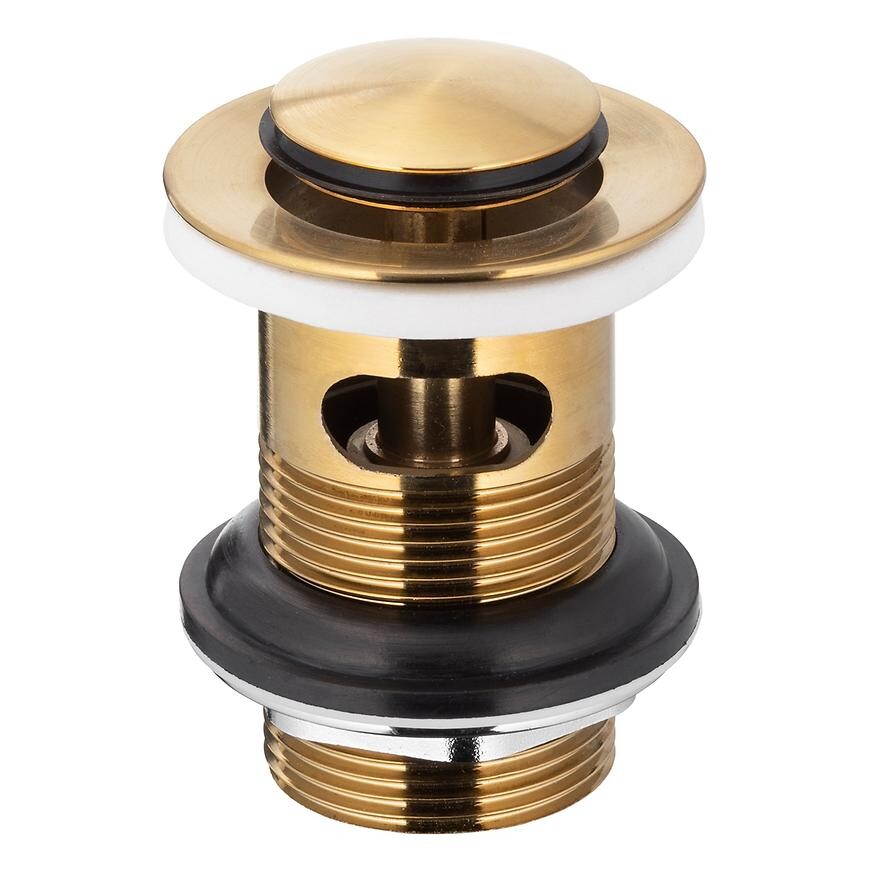 Výpusť Click-clack kulatá malá Gold s přepadem