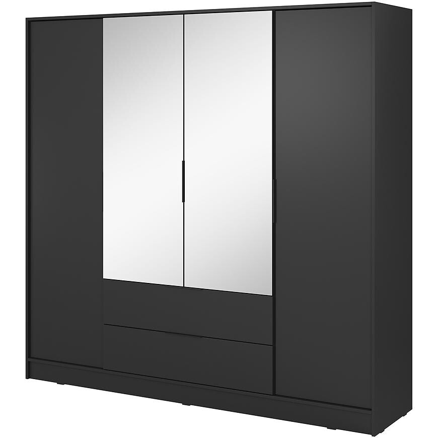 Skříň Kelly 4D se zrcadlem černá