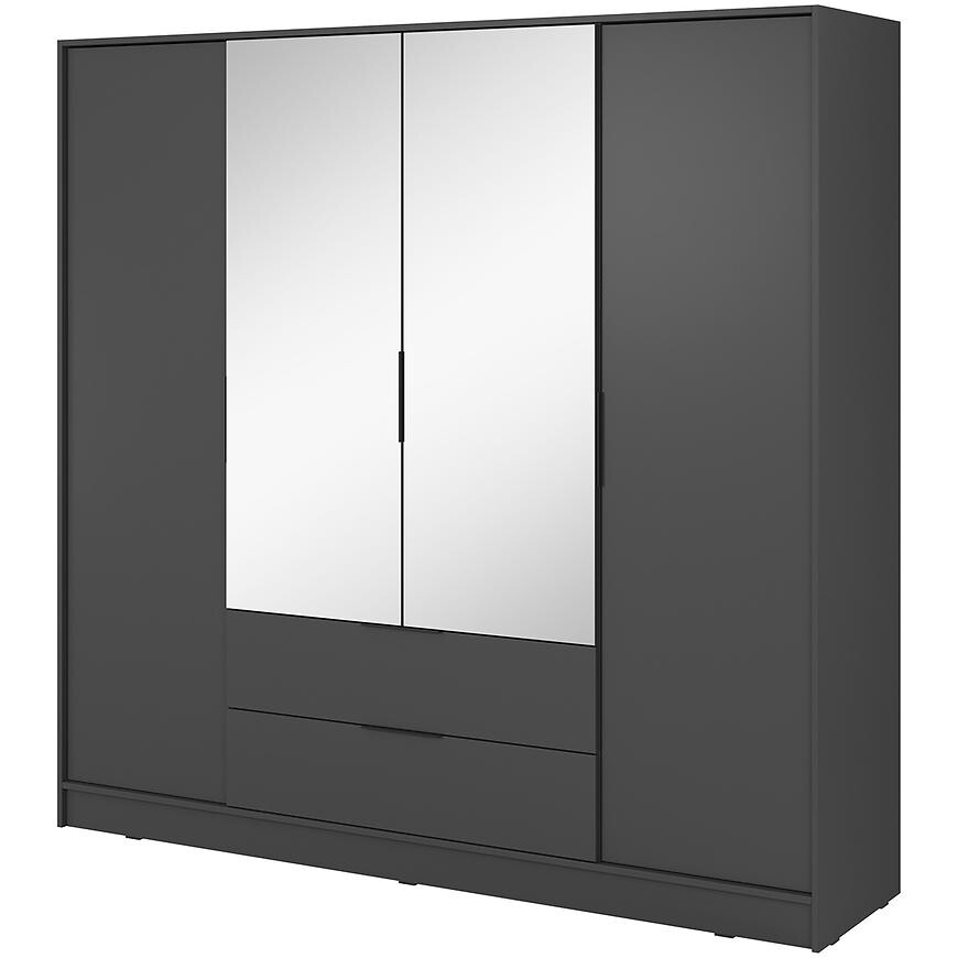 Skříň Kelly 4D se zrcadlem grafit