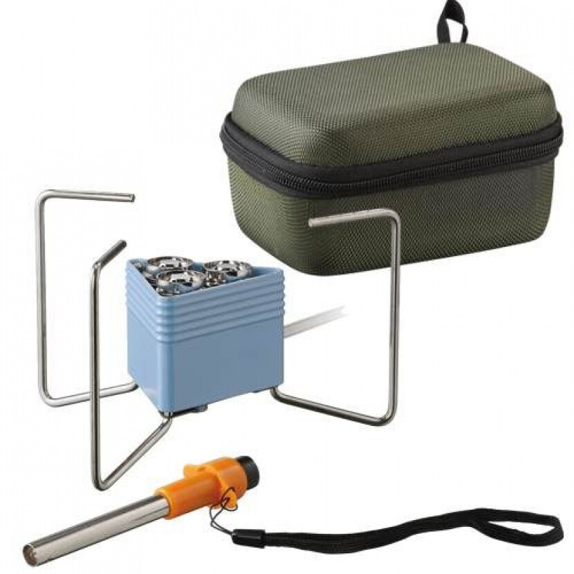 Plynový vařič Meva Triangle - modrý-stříbrný