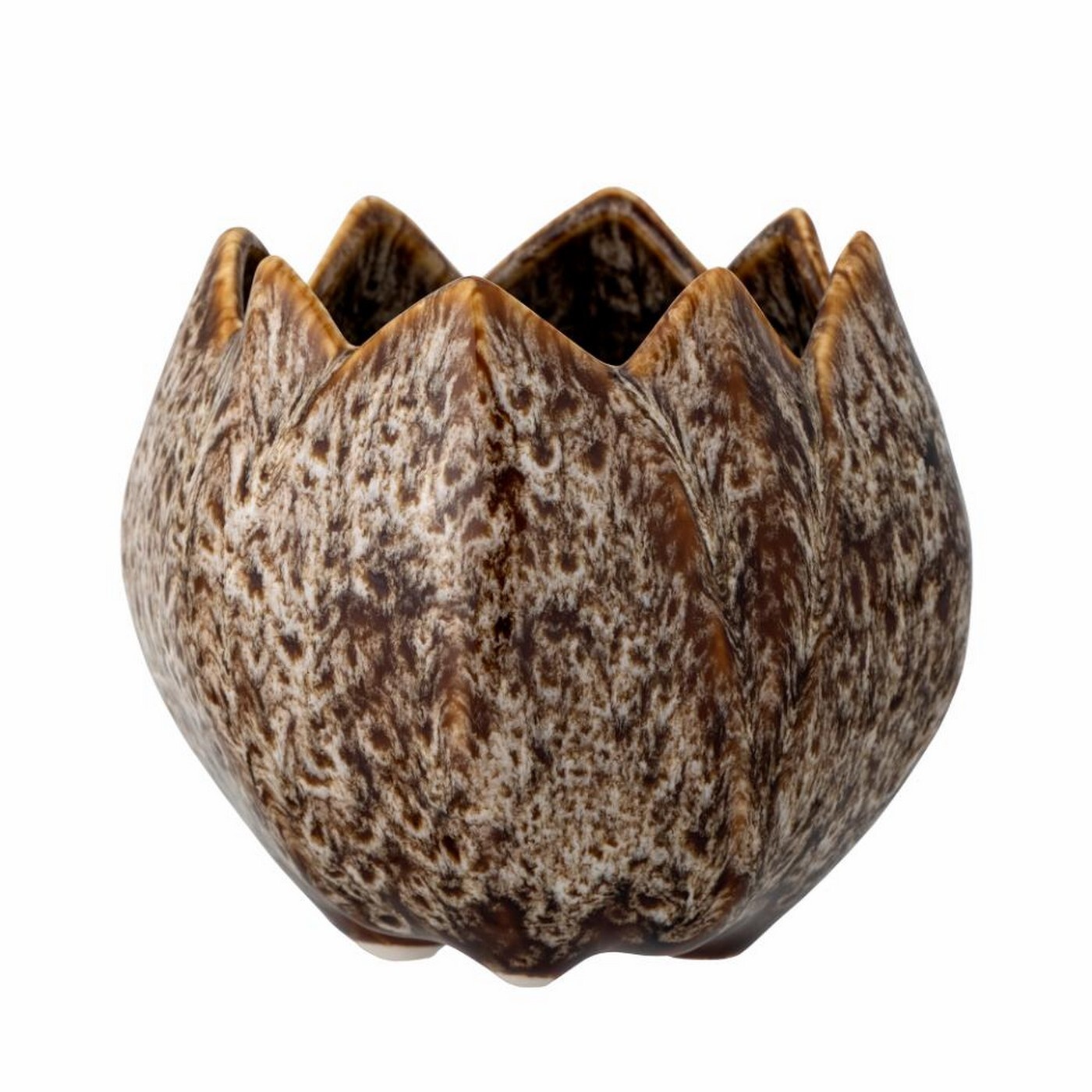 Dekorační květináč z kameniny průměr 12,5 cm ELAYA Bloomingville - hnědý