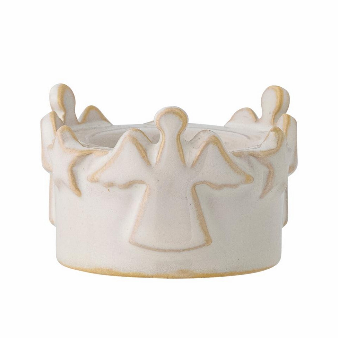 Kameninový svícen na čajovou svíčku výska 5 cm STARRY Bloomingville - bílý