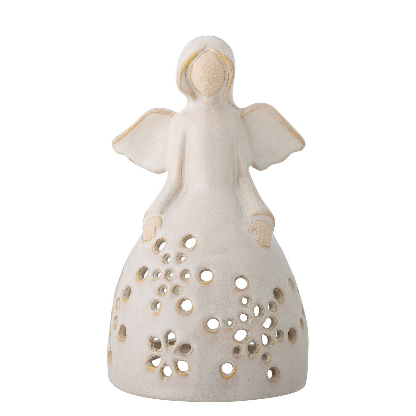 Kameninový svícen na čajovou svíčku výška 18,5 cm SABIE Bloomingville - bílý