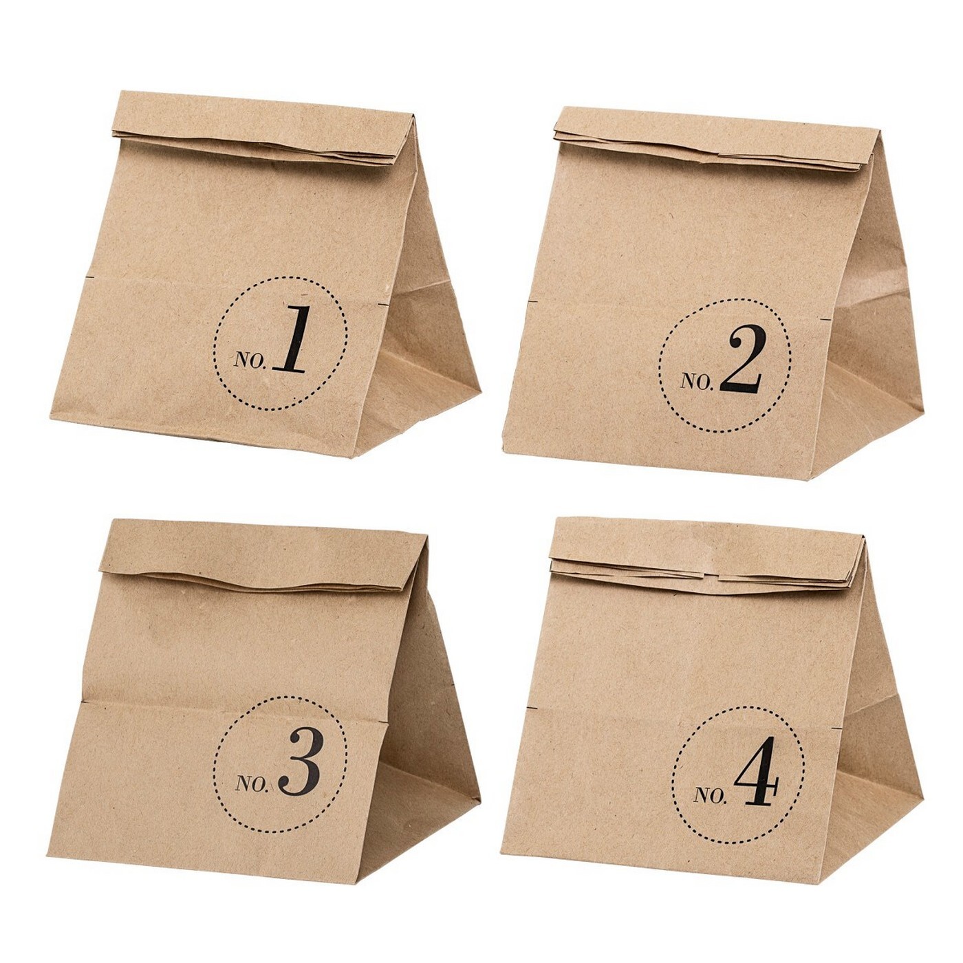 Sada 4 ks papírových sáčků Bloomingville - přírodní