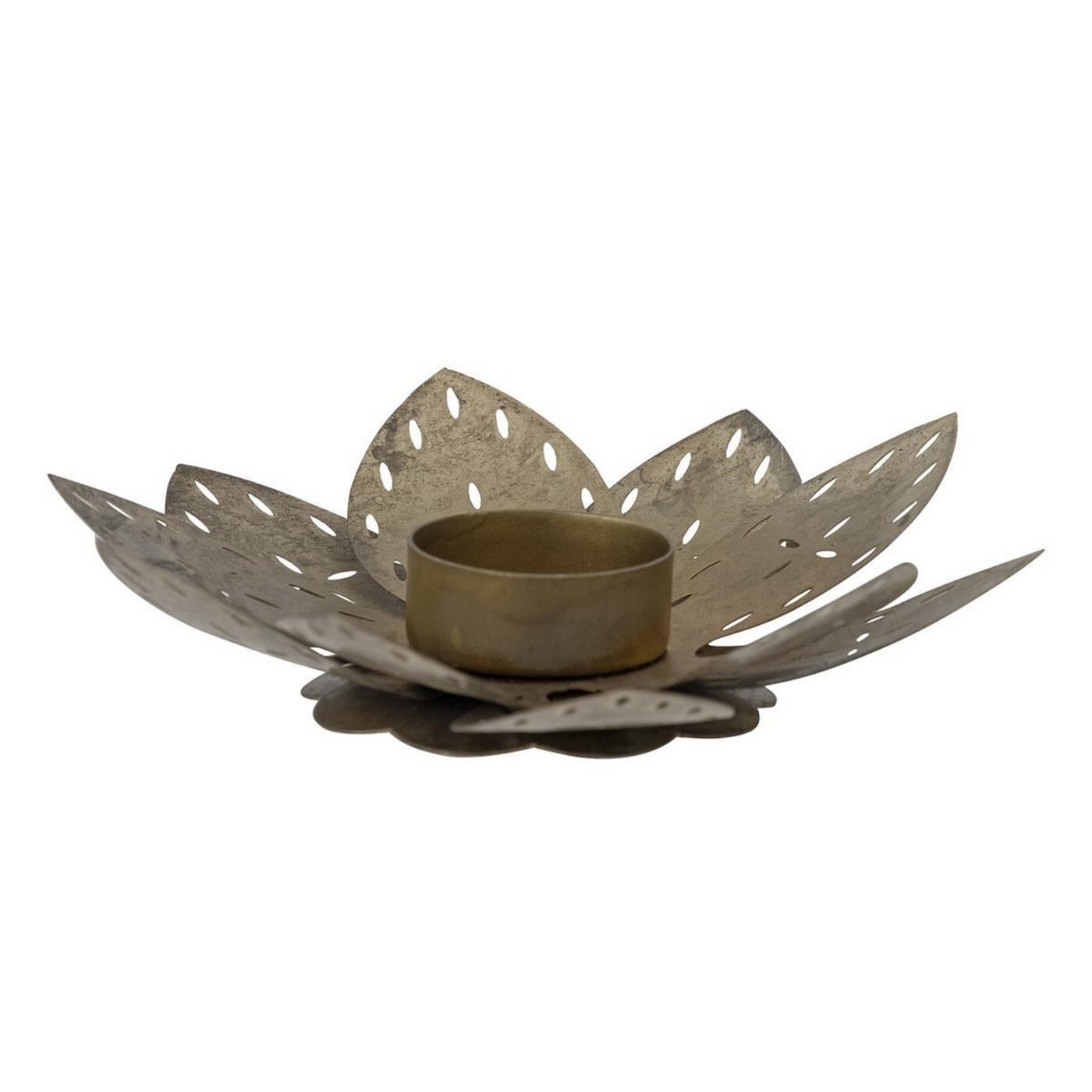 Kovový svícen průměr 14 cm ARRAS Bloomingville - mosazný