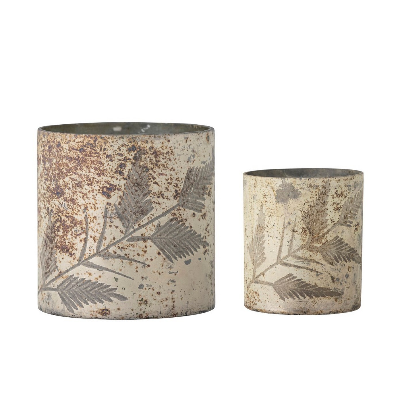 Sada 2 ks skleněných svícnů LYON Bloomingville - přírodní