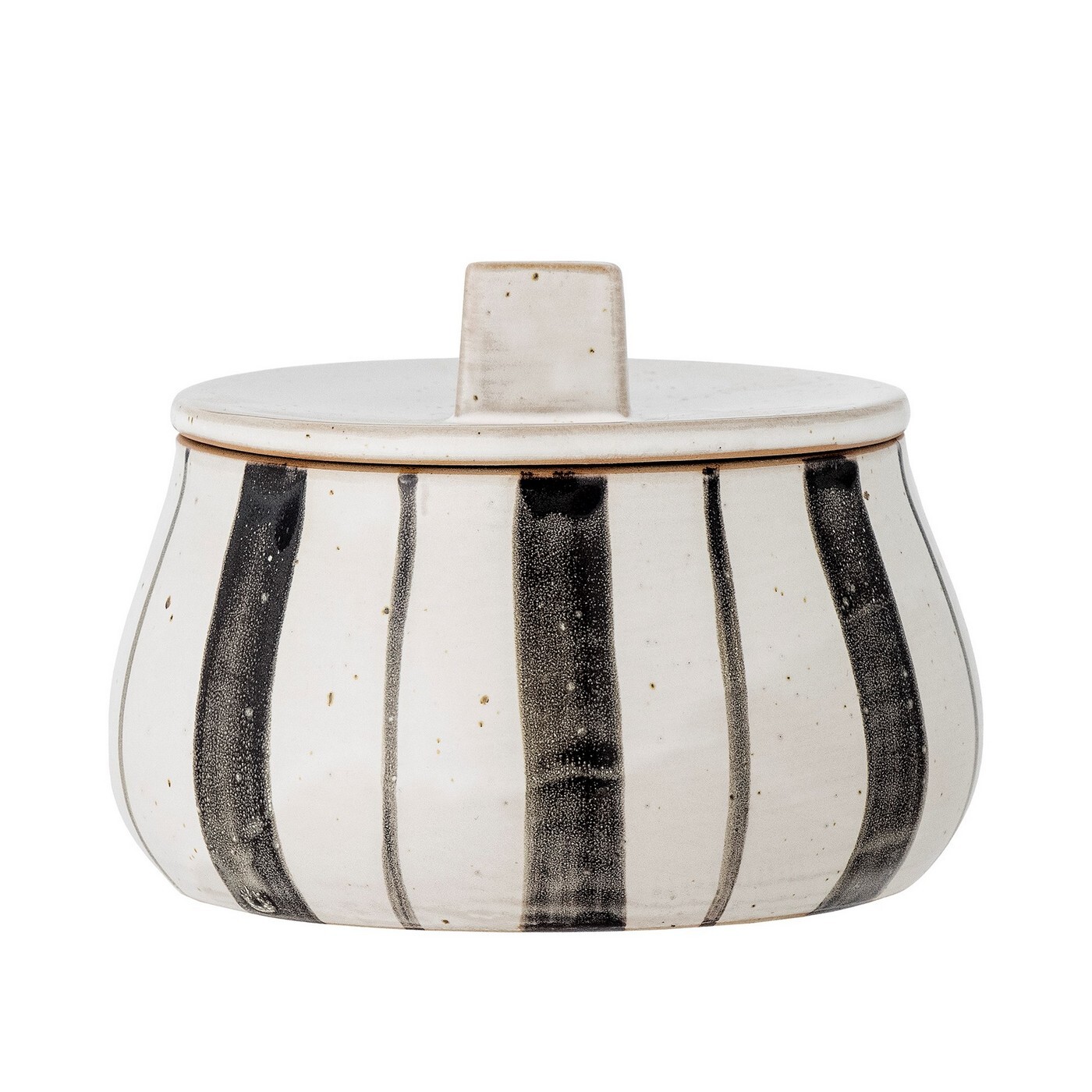 Dóza s víčkem z kameniny 300 ml MARITA Bloomingville - bílá, černá