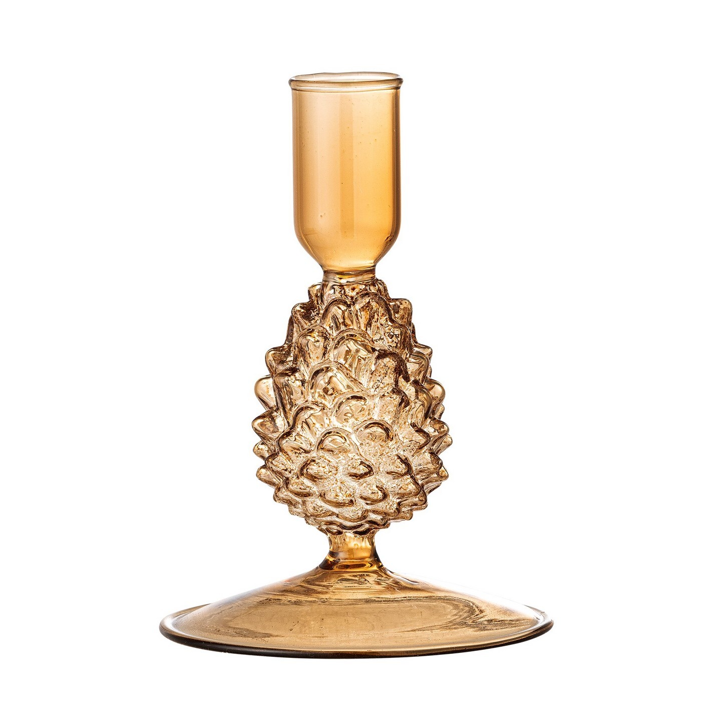 Skleněný svícen výška 13 cm JISELE Bloomingville - hnědý