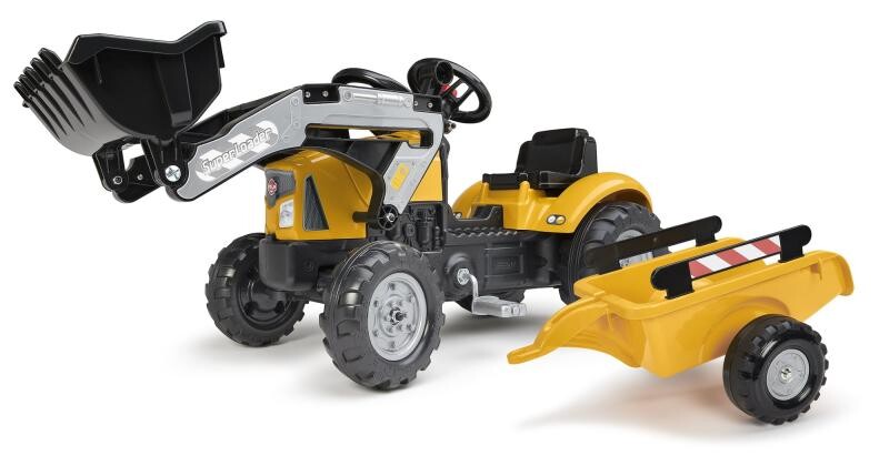 Falk Šlapací traktor 2035M SuperBuilder s nakladačem a vlečkou