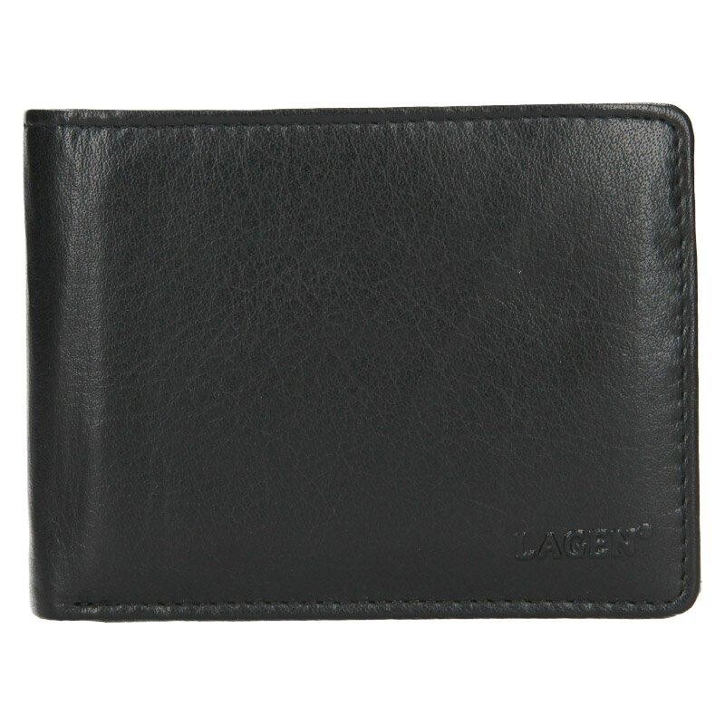 Lagen V-76 černá pánská kožená peněženka