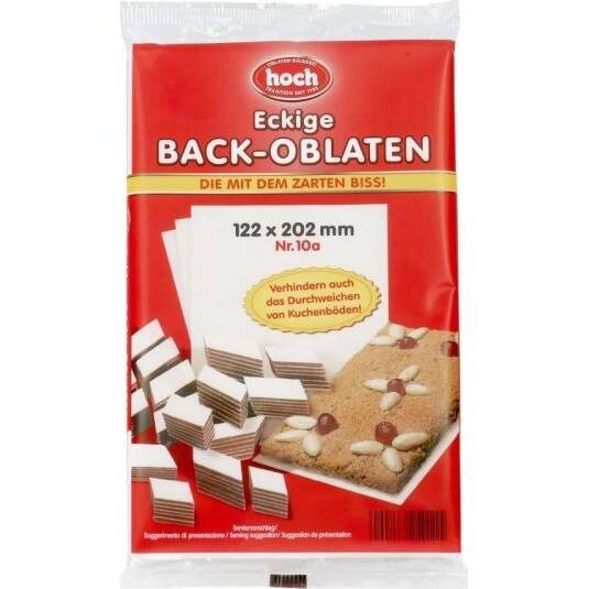 Pečící oplatky 122 x 202 mm, 10ks - Cake Masters