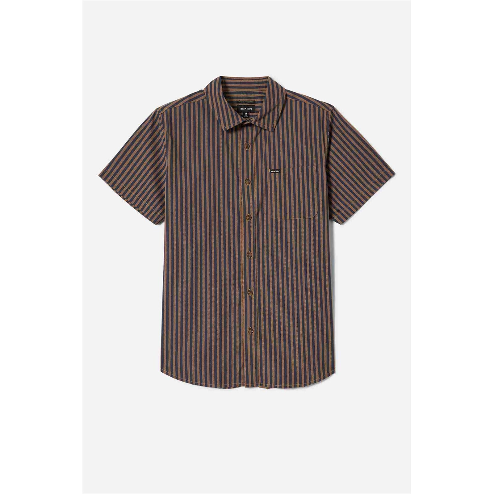 triko BRIXTON - Charter Print S/S Wvn Washed Blue/Sunnaked Stripe (WHBSS) velikost: XL