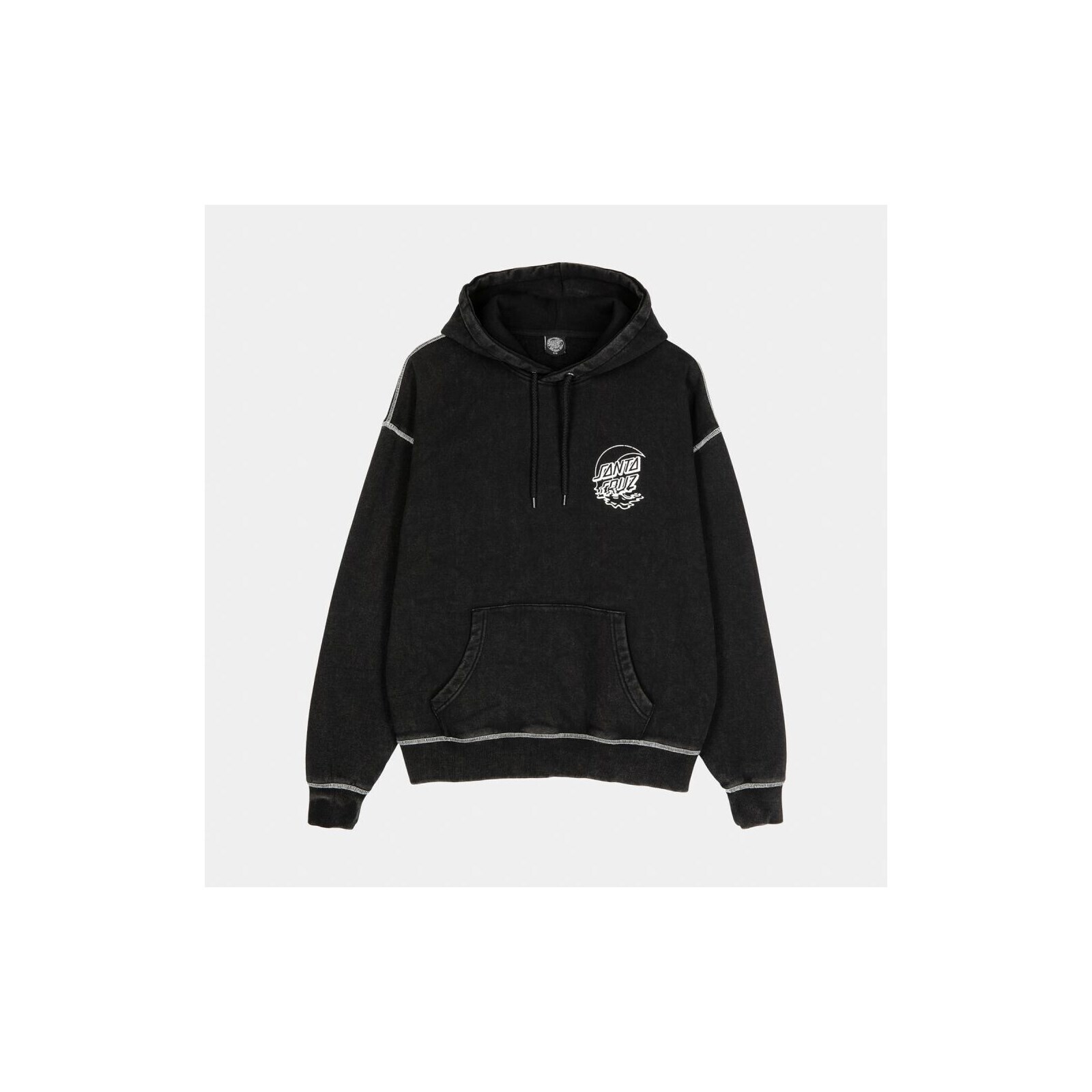 mikina SANTA CRUZ - Moon Dot Reflection Front Hood Black Acid Wash (BLACK ACID WASH) velikost: 10