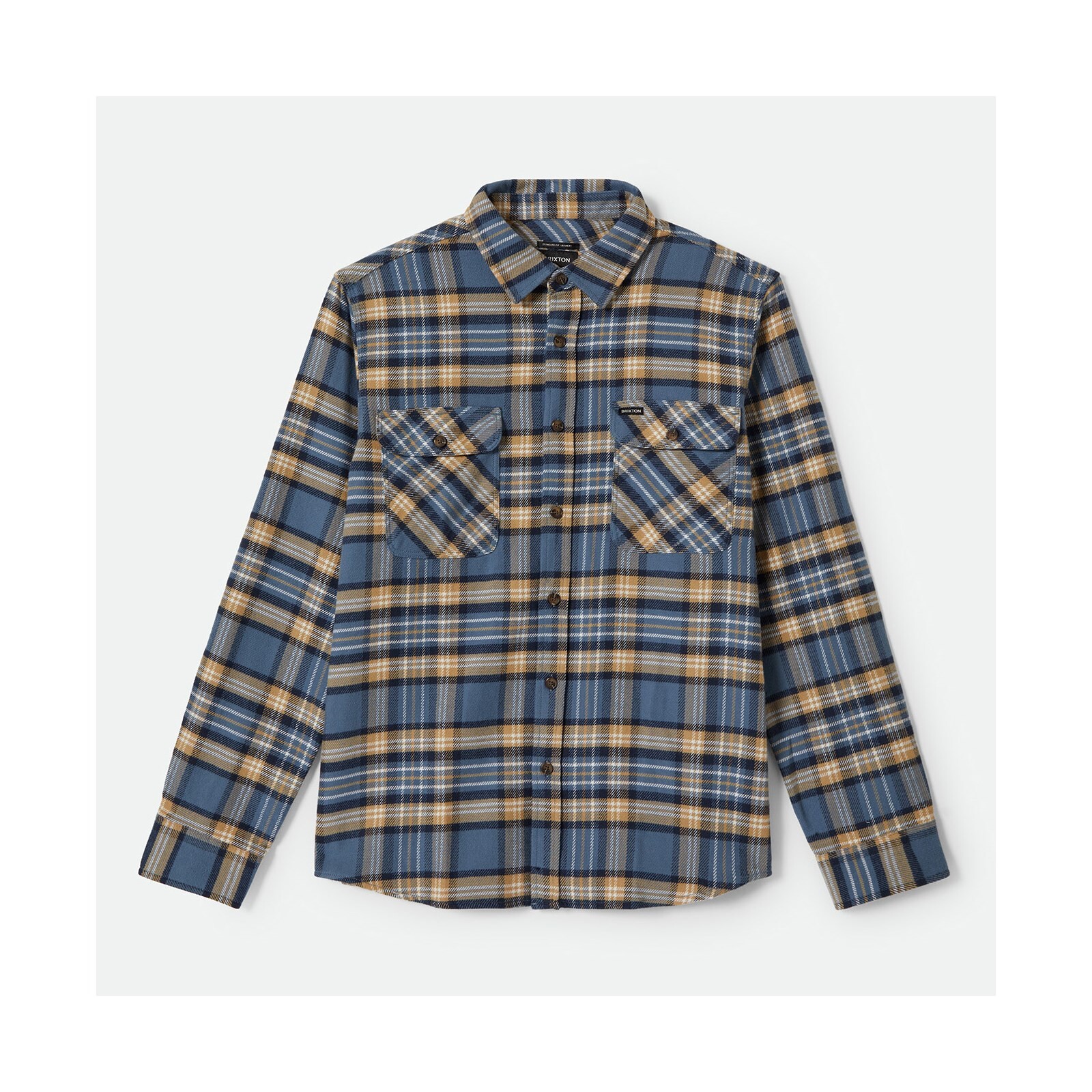košile BRIXTON - Bowery Flannel Azure Blue/Washed Navy/Sand (ABWNS) velikost: M