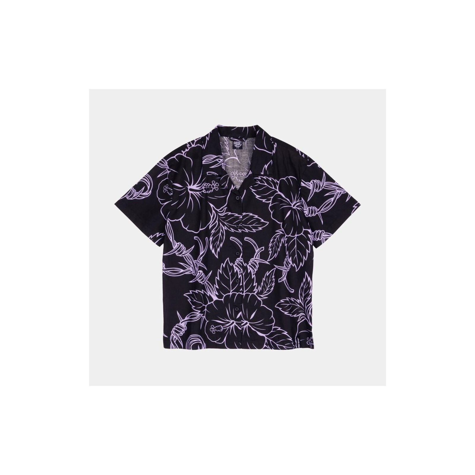 košile SANTA CRUZ - Mono Cabana Shirt Black/Lavender (BLACK/LAVENDER) velikost: 12