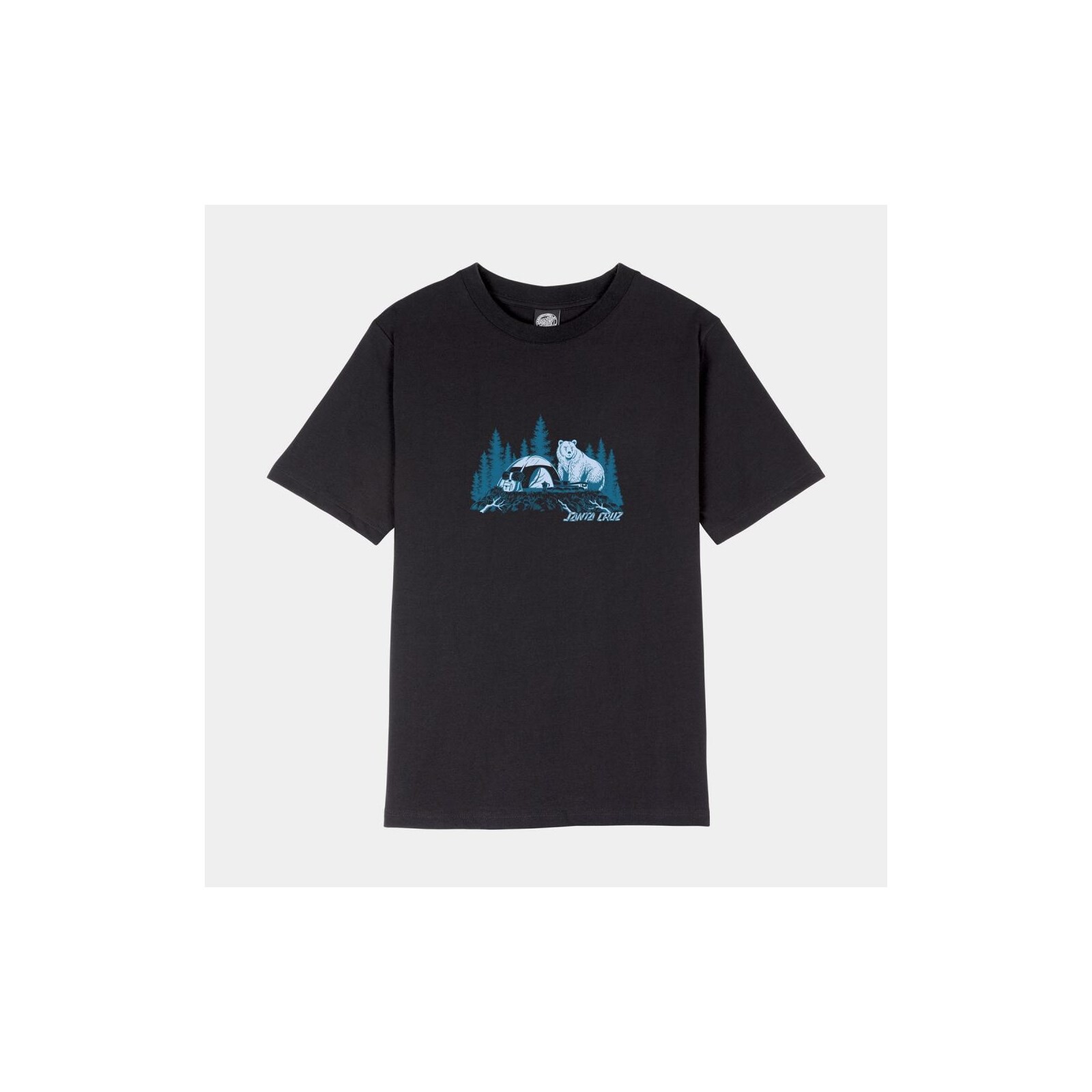 triko SANTA CRUZ - Woodland Mini Strip Front Black (BLACK)