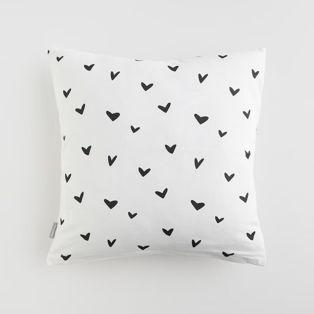 HOME & YOU Povlak na polštář srdce 45 x 45 cm - bílá
