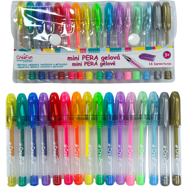 CreaFun - Gelová mini pera 16 barev