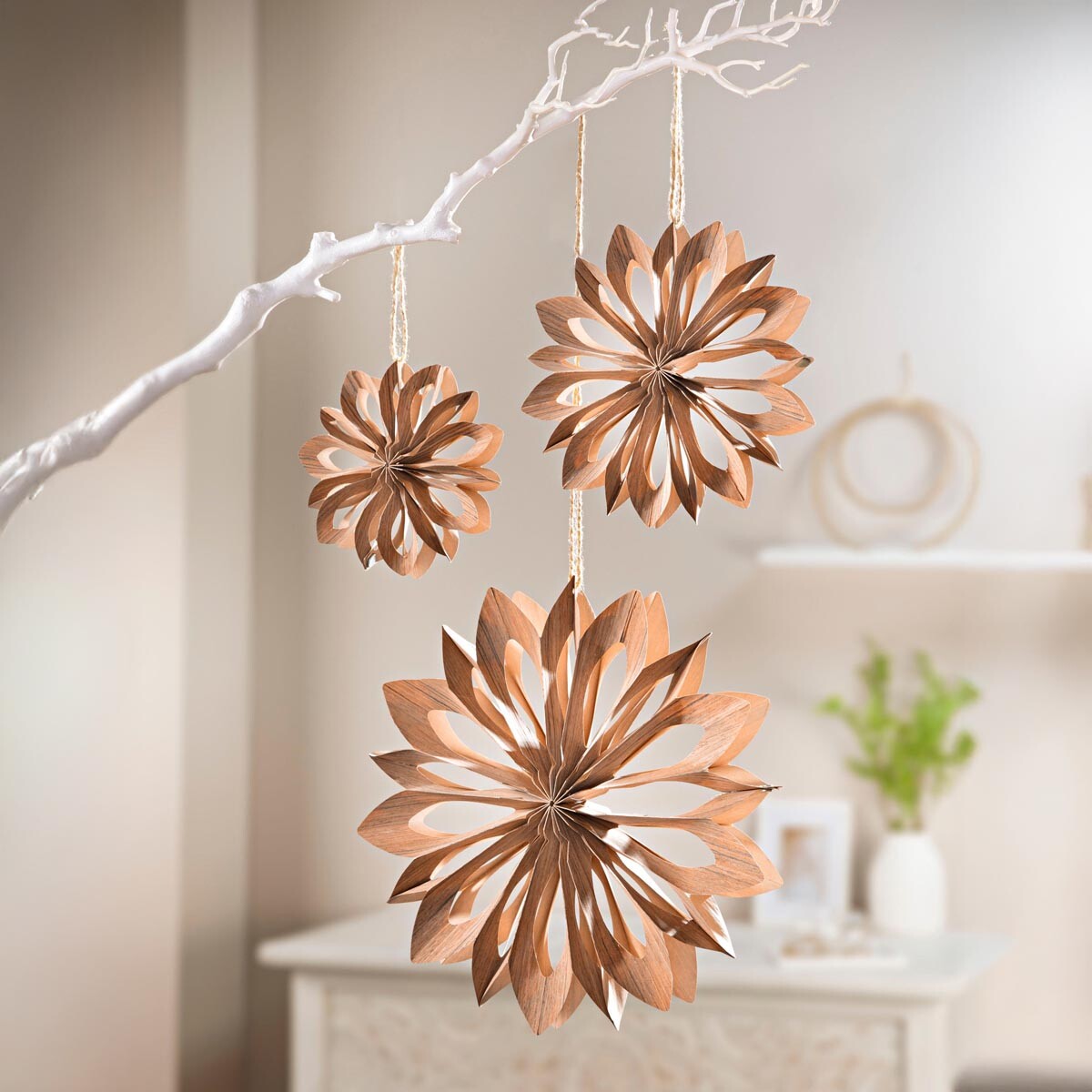 Závěsná dekorace Květy, sada 3 ks