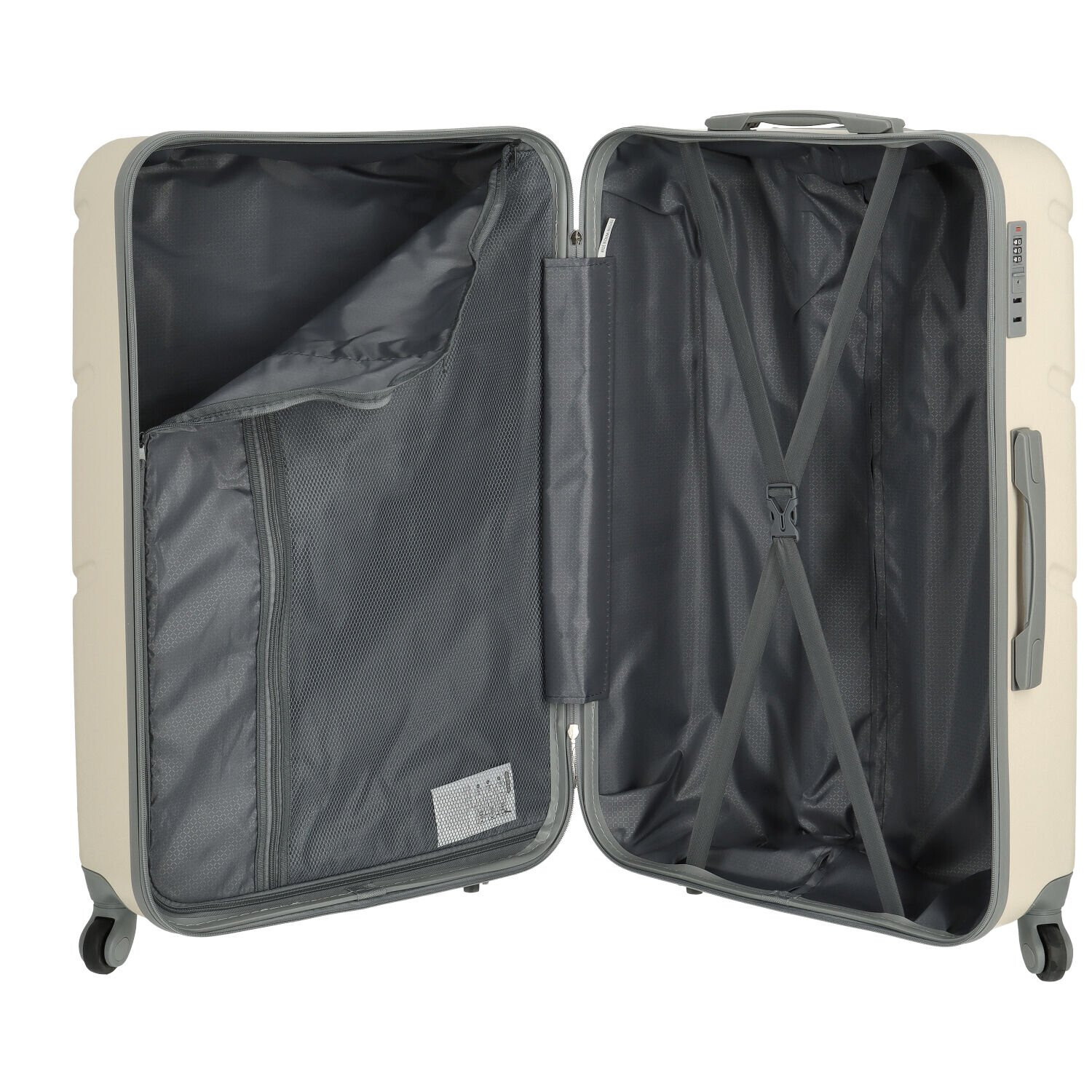 Cestovní plastový kufr Ormi Dakota velikost SADA, krémový