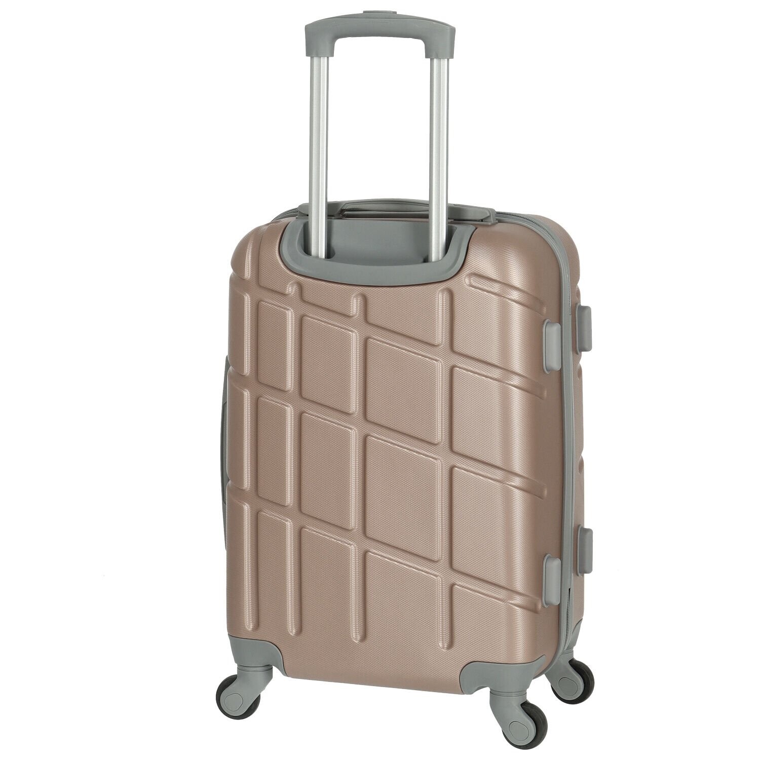 Cestovní plastový kufr Ormi Dakota velikost S, růžově-zlatý