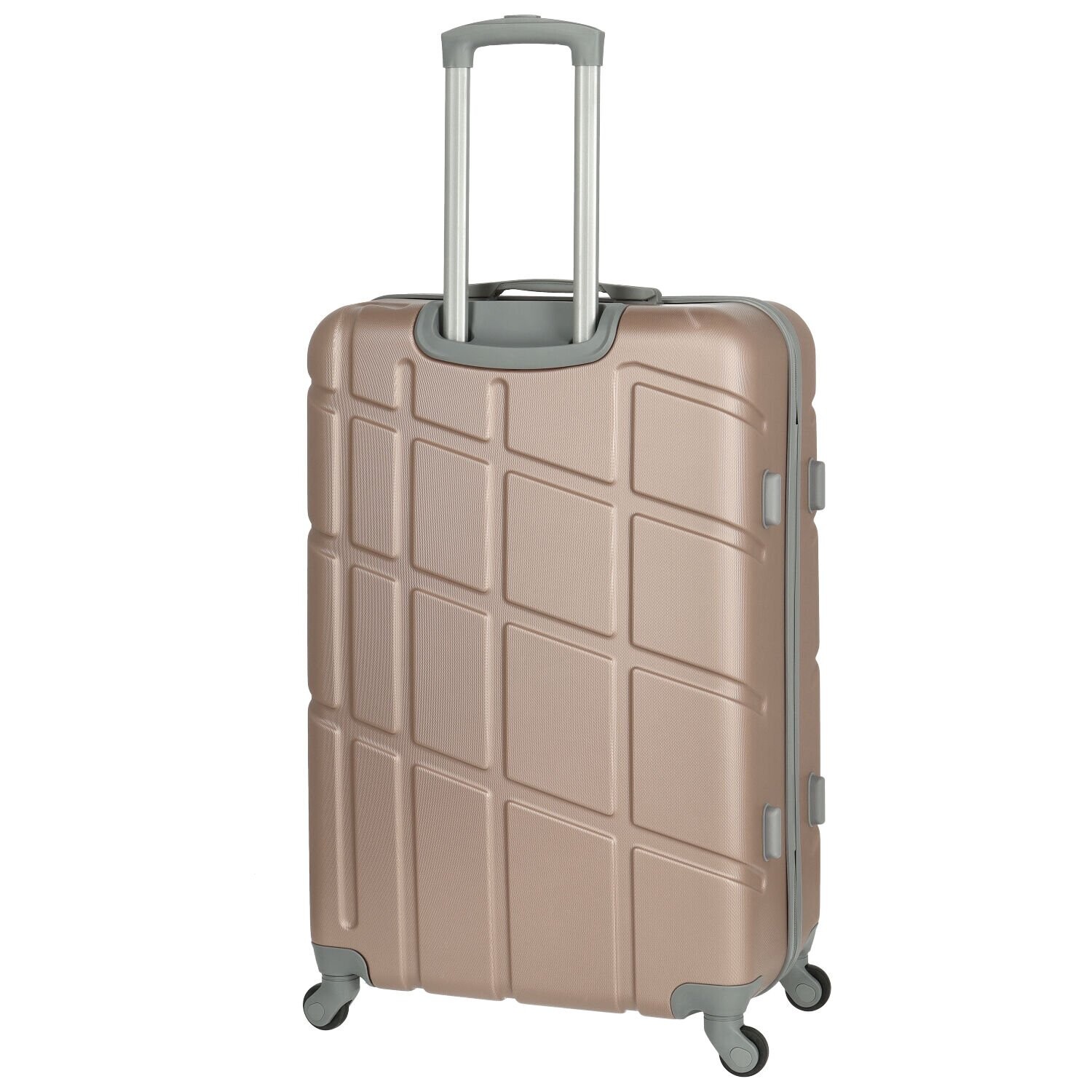 Cestovní plastový kufr Ormi Dakota velikost L, růžově-zlatý