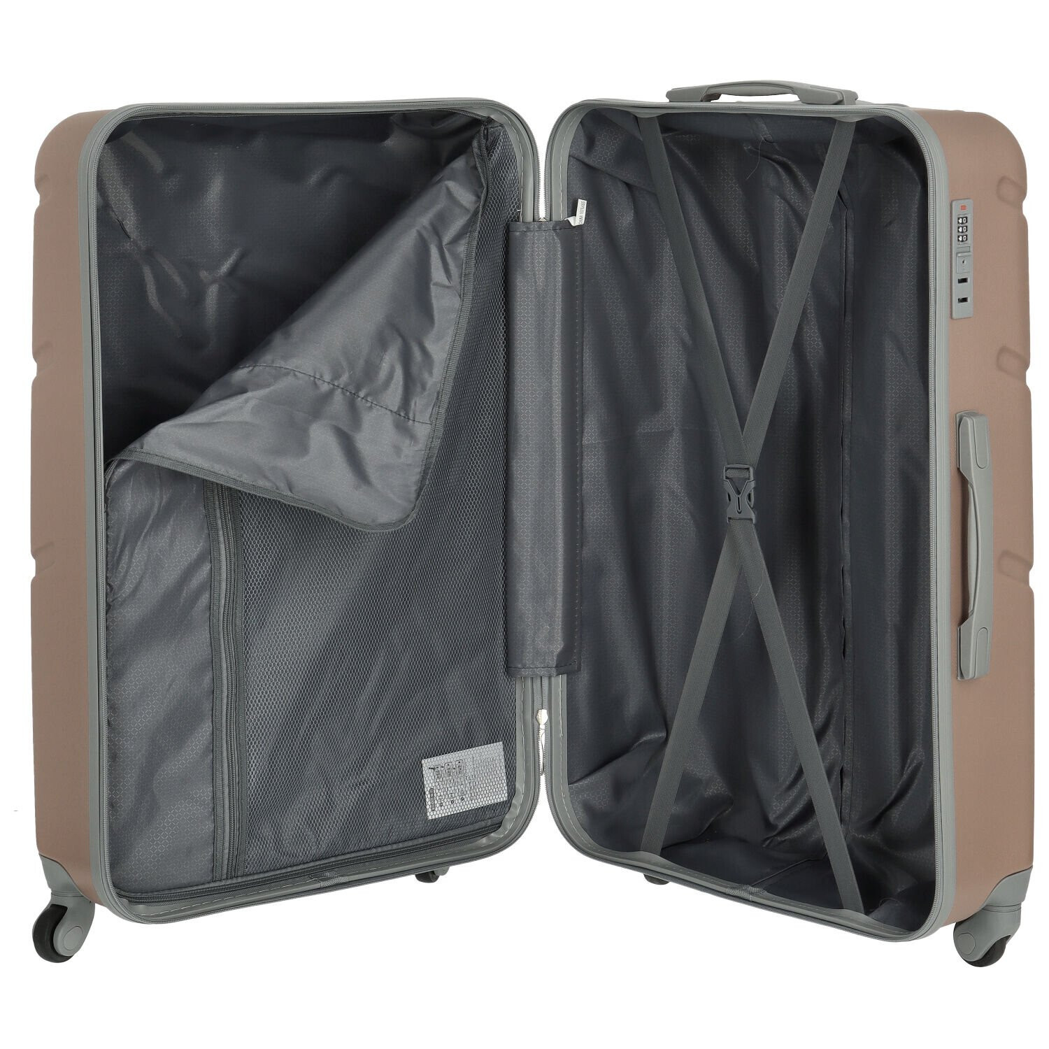 Cestovní plastový kufr Ormi Dakota velikost SADA, růžově-zlatý