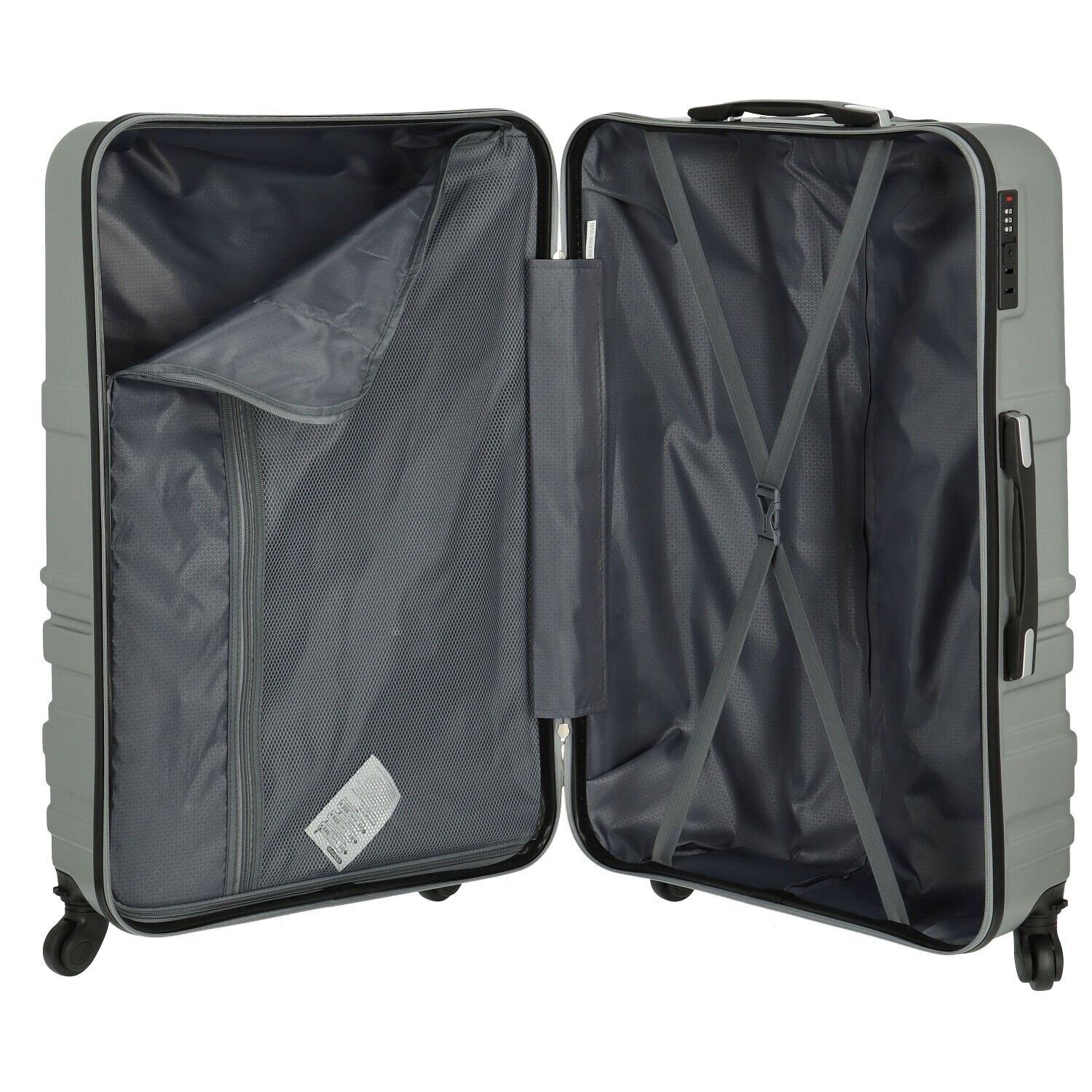 Cestovní plastový kufr Ormi Basil velikost L, stříbrný