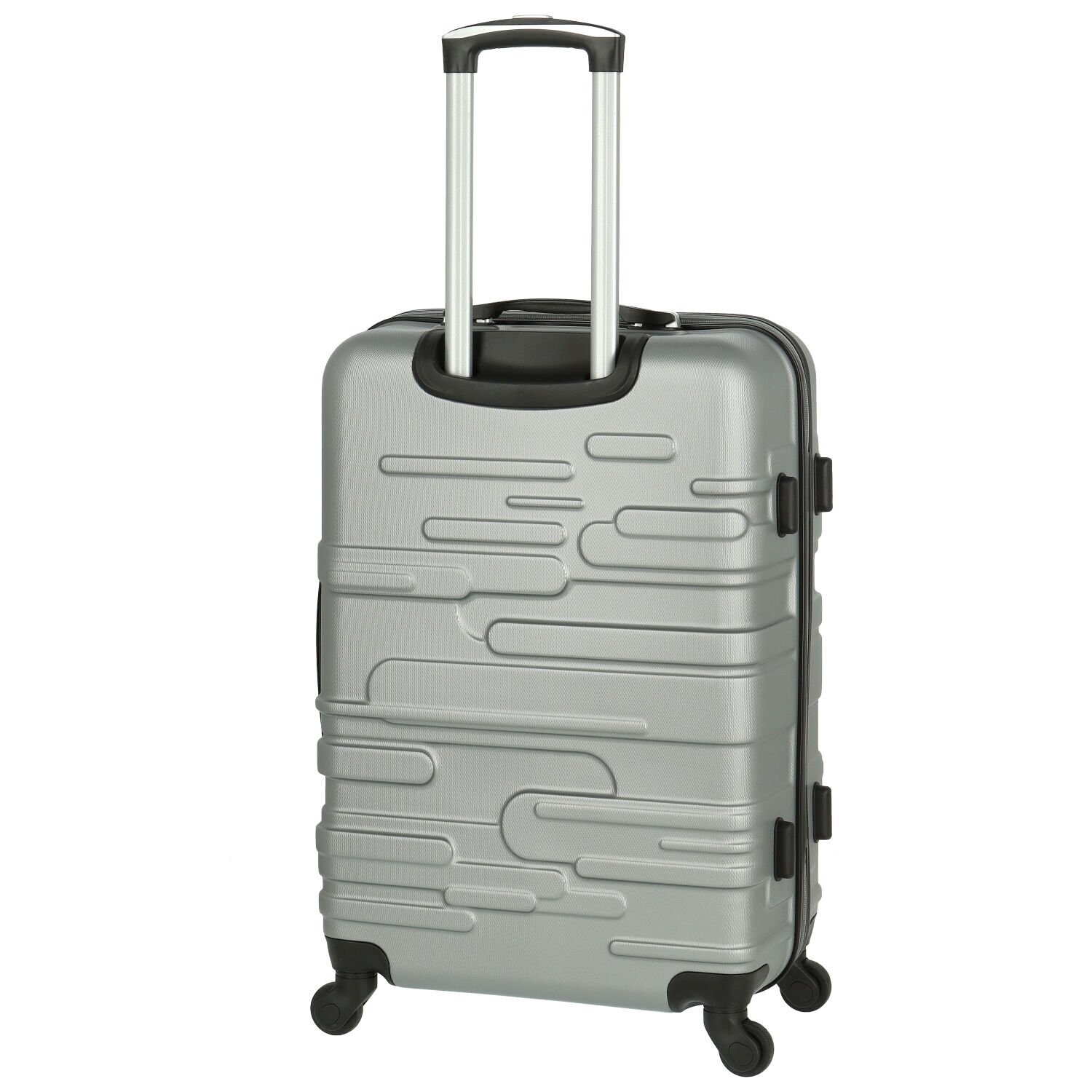 Cestovní plastový kufr Ormi Basil velikost M, stříbrný