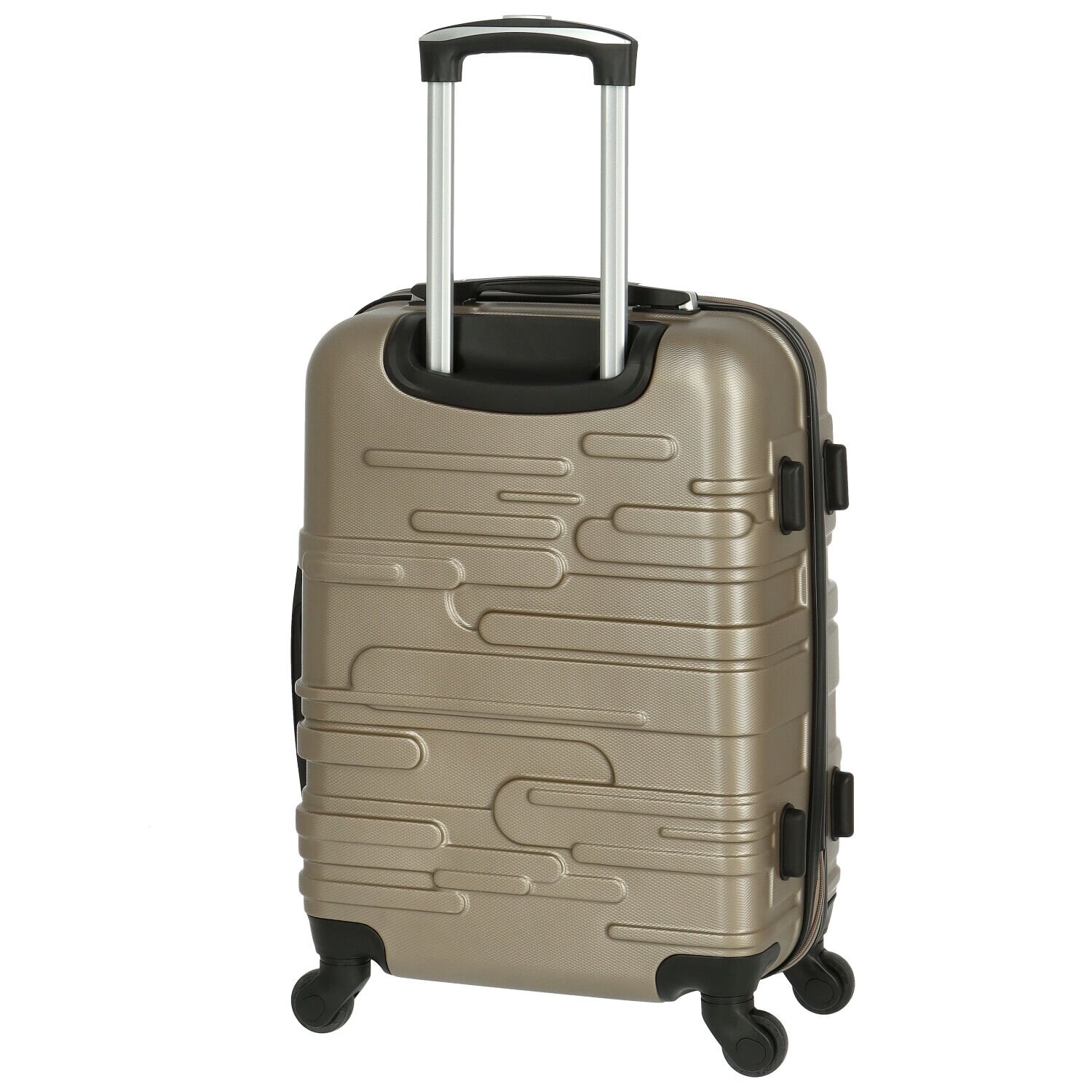 Cestovní plastový kufr Ormi Basil velikost S, šedo-zlatý