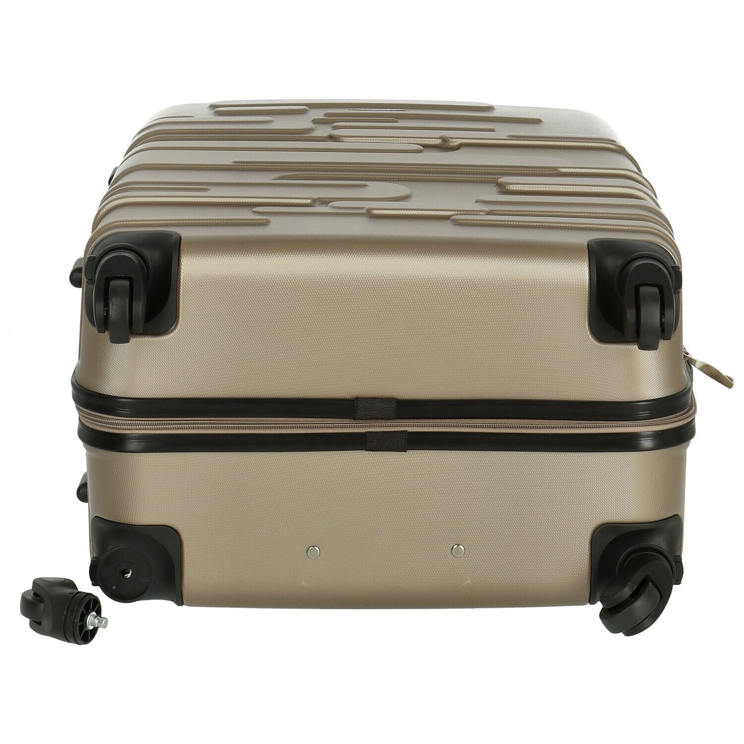 Cestovní plastový kufr Ormi Basil velikost SADA, šedo-zlatý