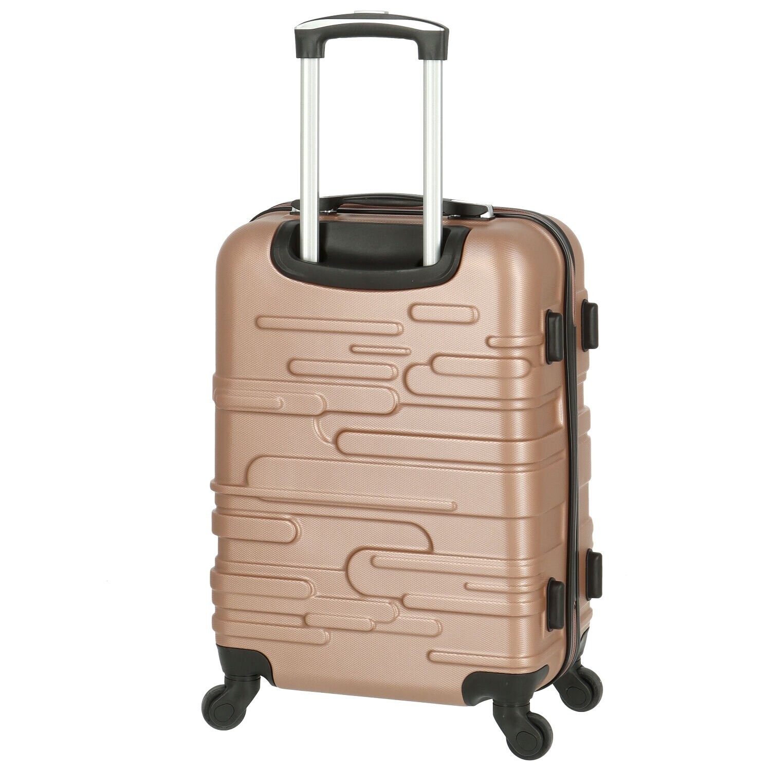 Cestovní plastový kufr Ormi Basil velikost S, zlatorůžový