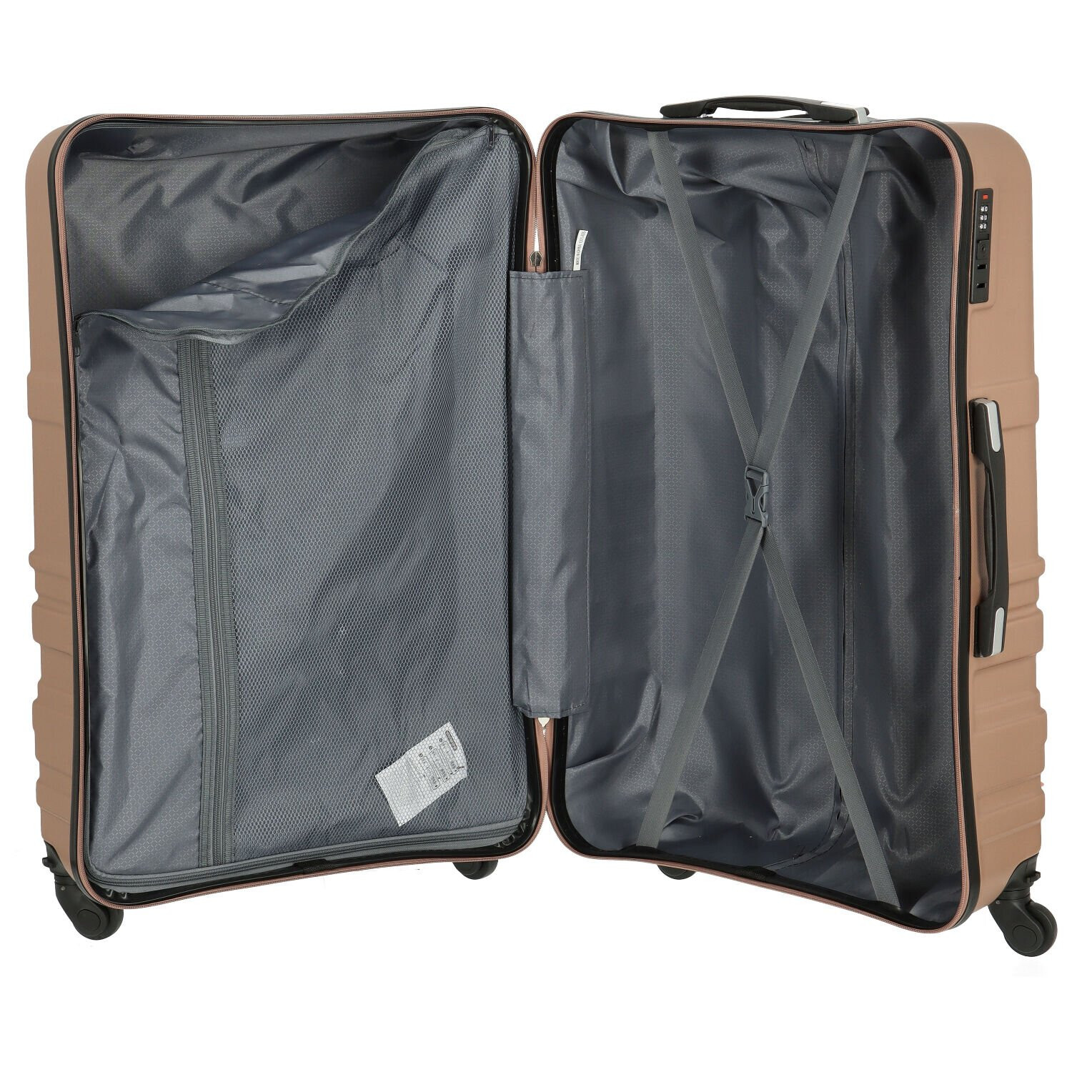 Cestovní plastový kufr Ormi Basil velikost SADA, zlatorůžový