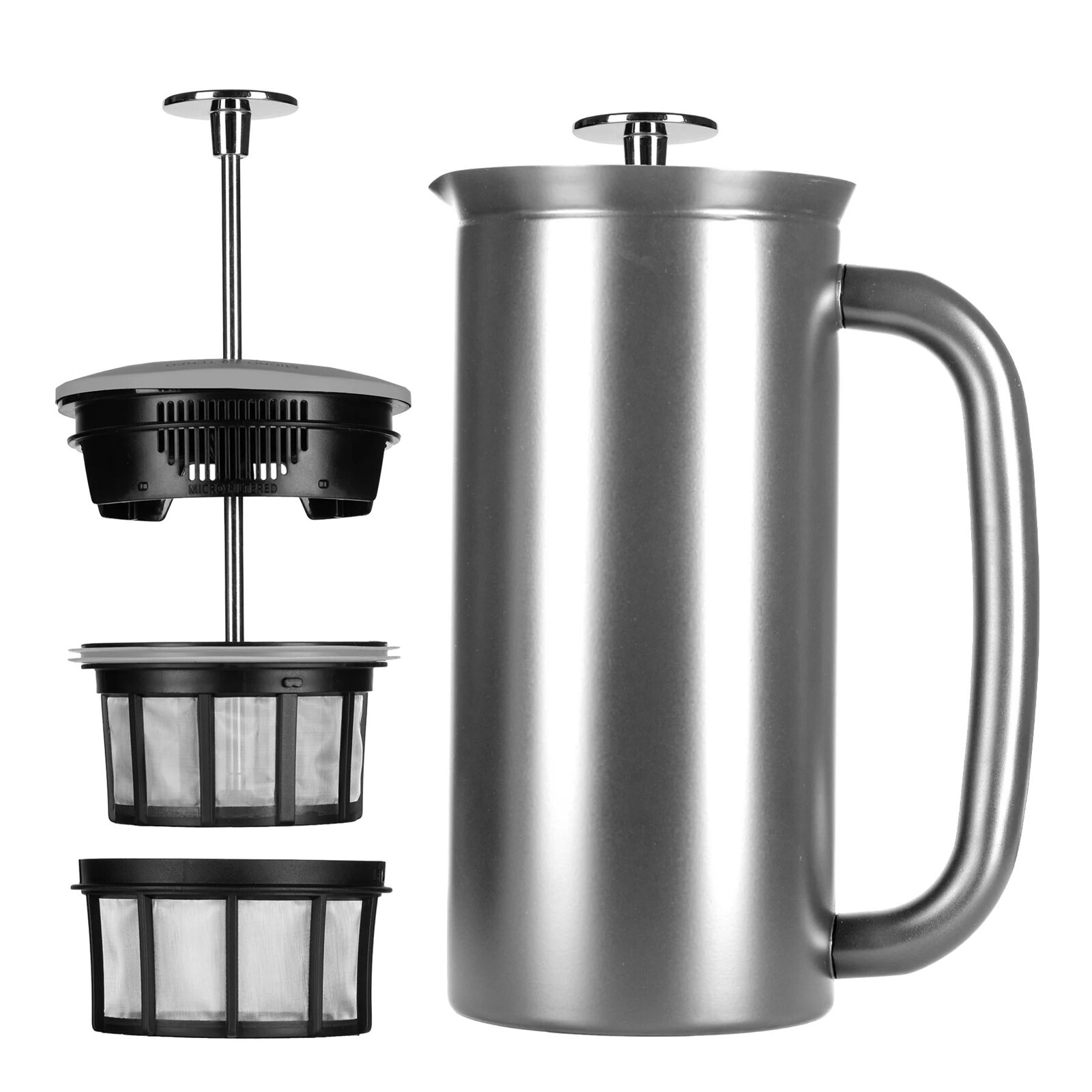 French press kávovar PRESS P7 530 ml, stříbrná, broušená nerezová ocel, Espro