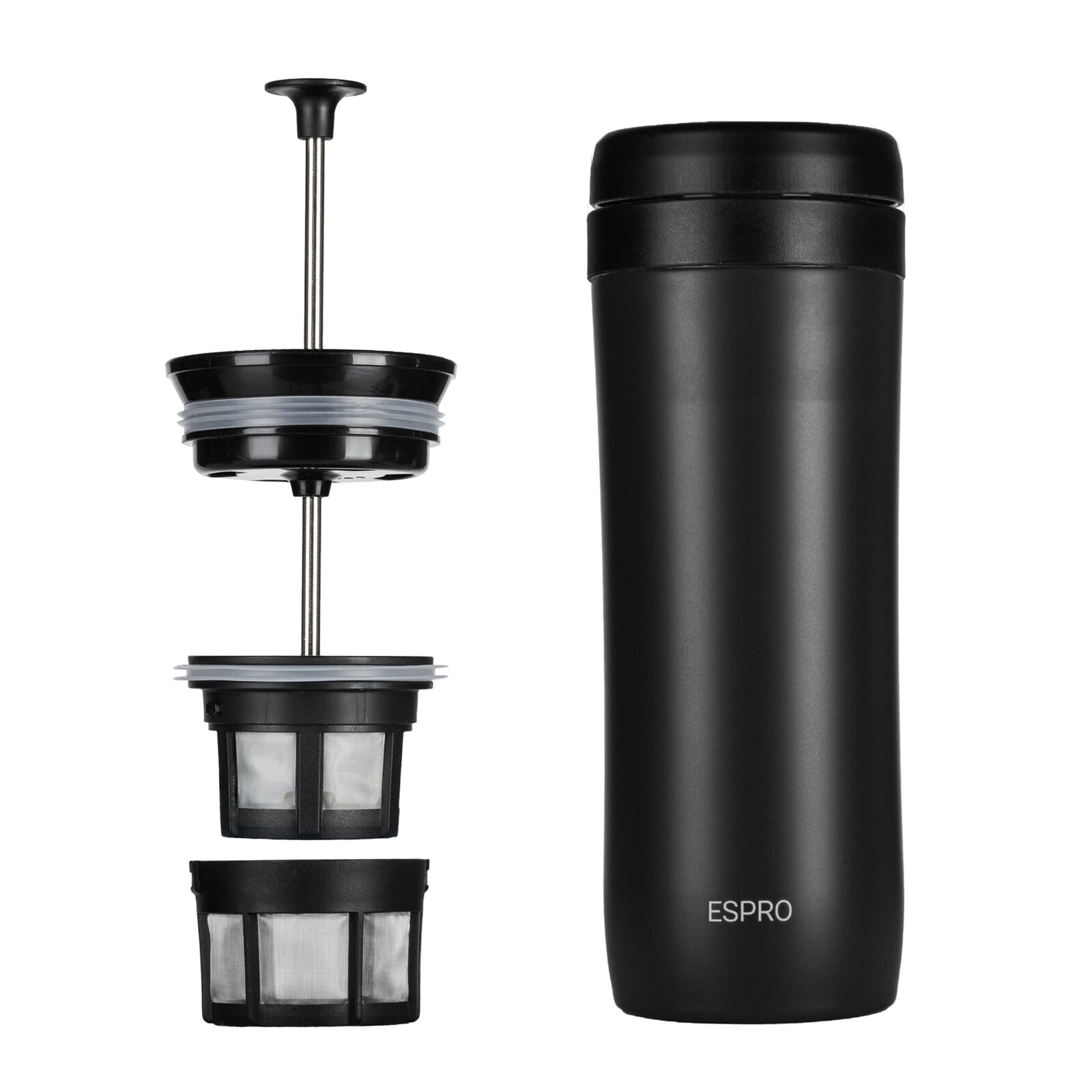 French press kávovar TRAVEL PRESS P1 350 ml, černá, nerezová ocel, Espro