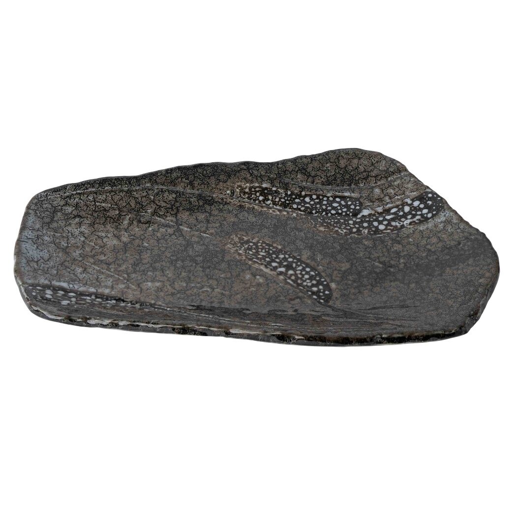 Jídelní talíř SHIRANAMI 27 x 17 cm, modrá, keramika, MIJ
