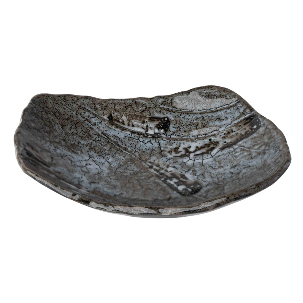 Jídelní talíř SHIRANAMI 22 x 18 cm, modrá, keramika, MIJ