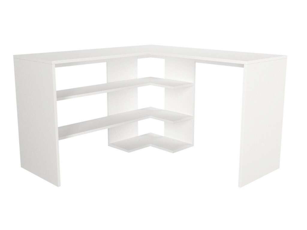 Rohový psací stůl ABSOLUTE, levý, bílý - II. jakost, POUZE OSOBNÍ ODBĚR