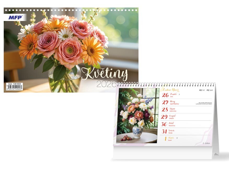 MFP 1061655 Kalendář 2026 stolní Květiny